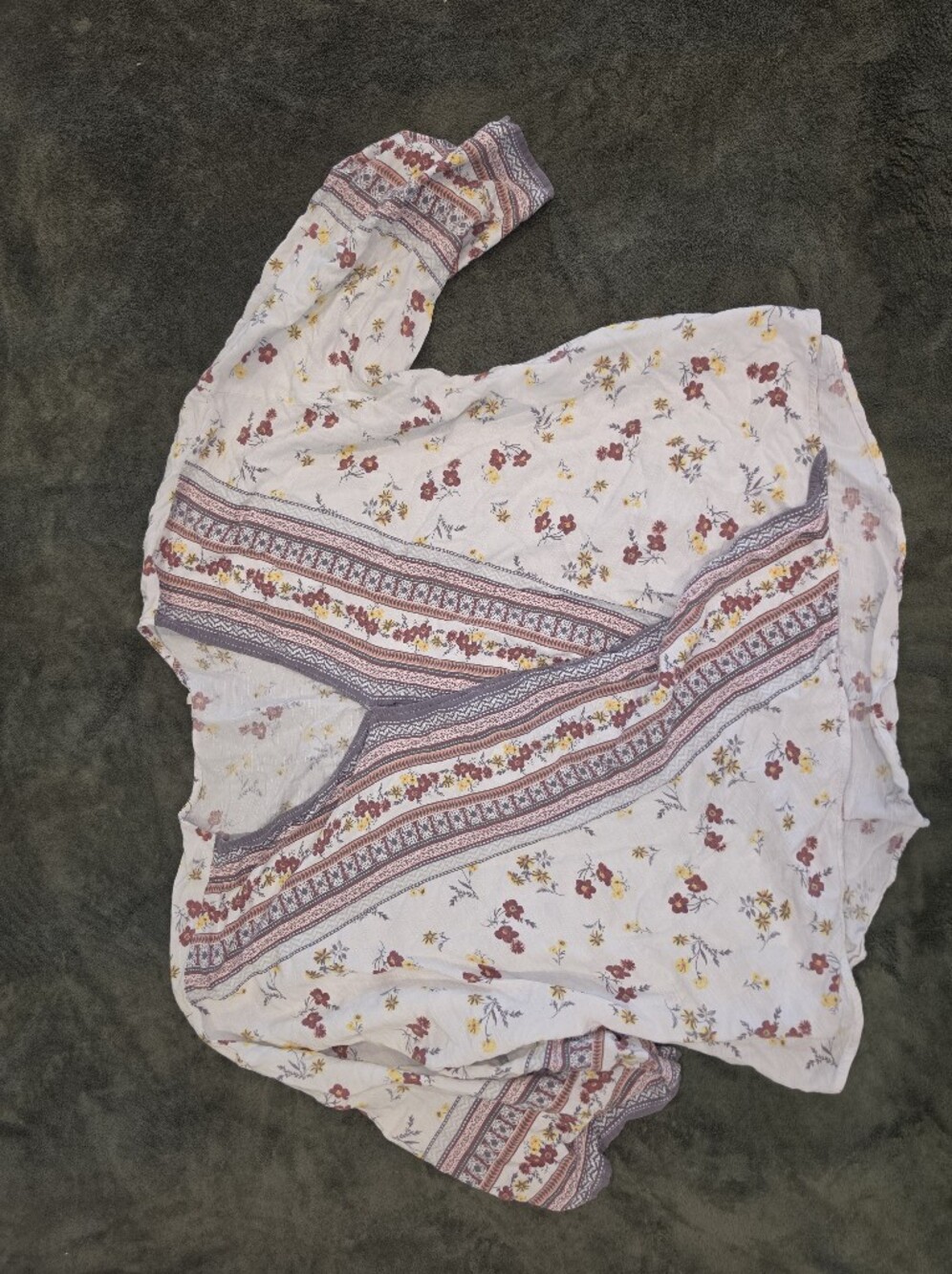 EST. 1946 Boho Floral Striped White Tunic Top Size 18/20W